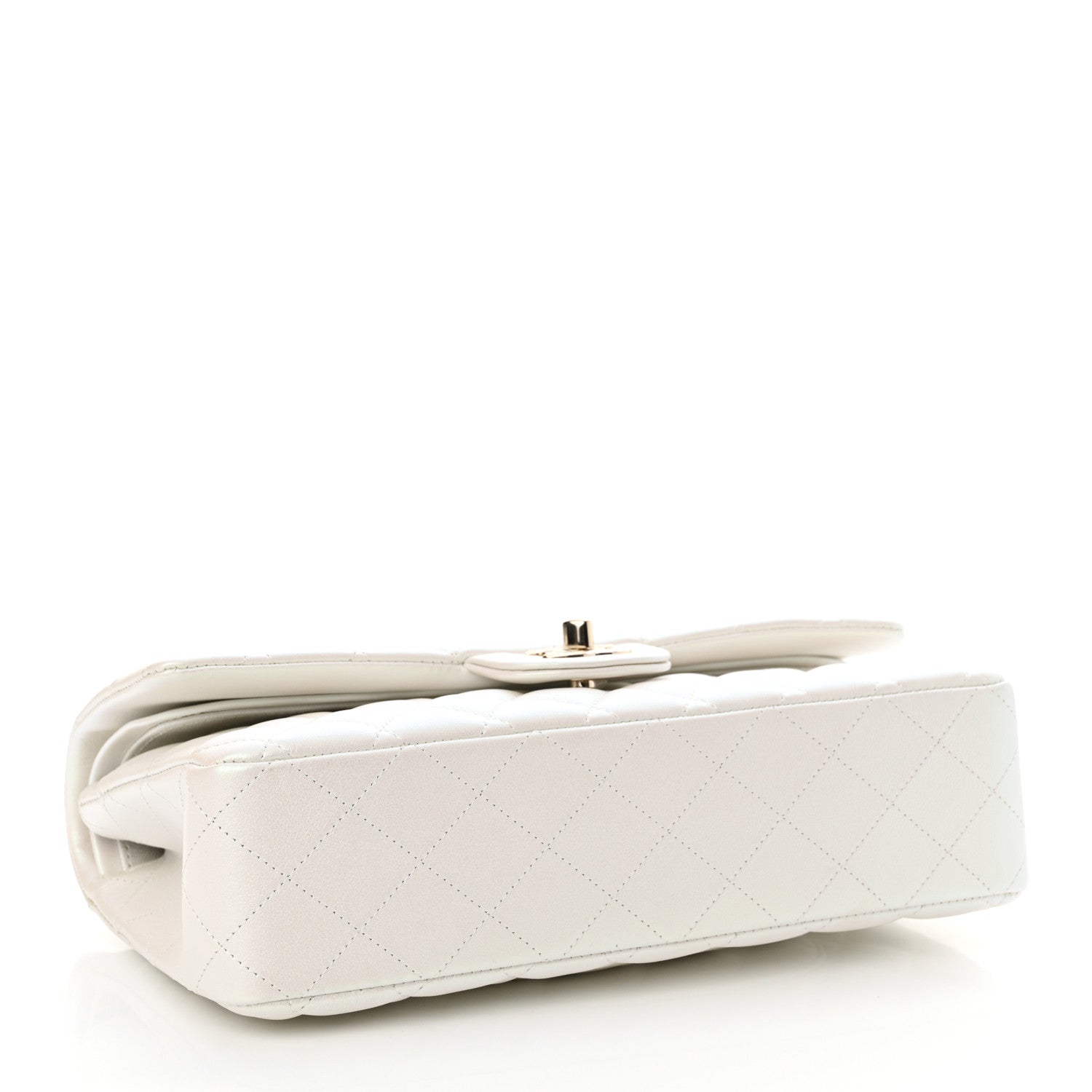Chanel Iridescent Calfskin Quilted Medium Double Flap White 4 of 13