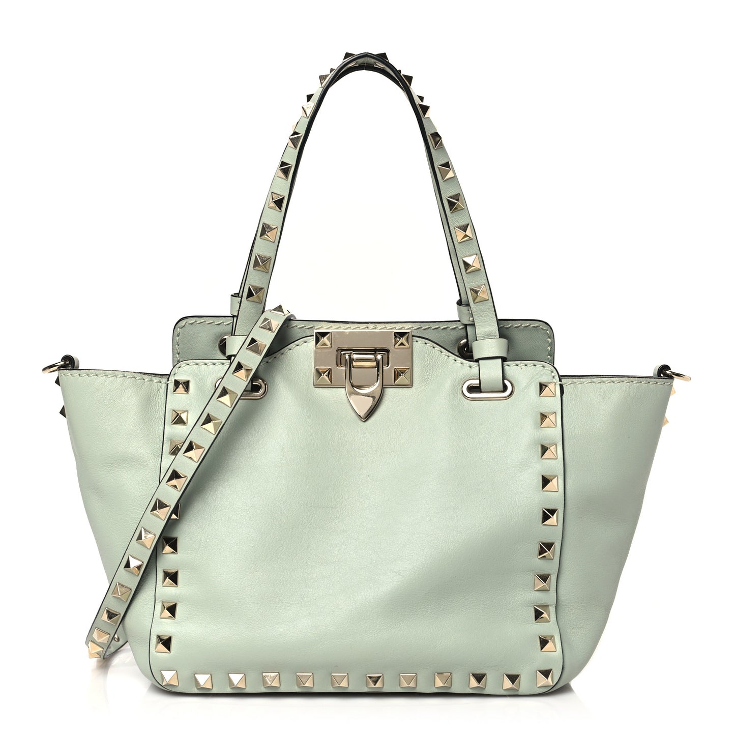 Vitello Mini Rockstud Tote Green Tea Sorbet