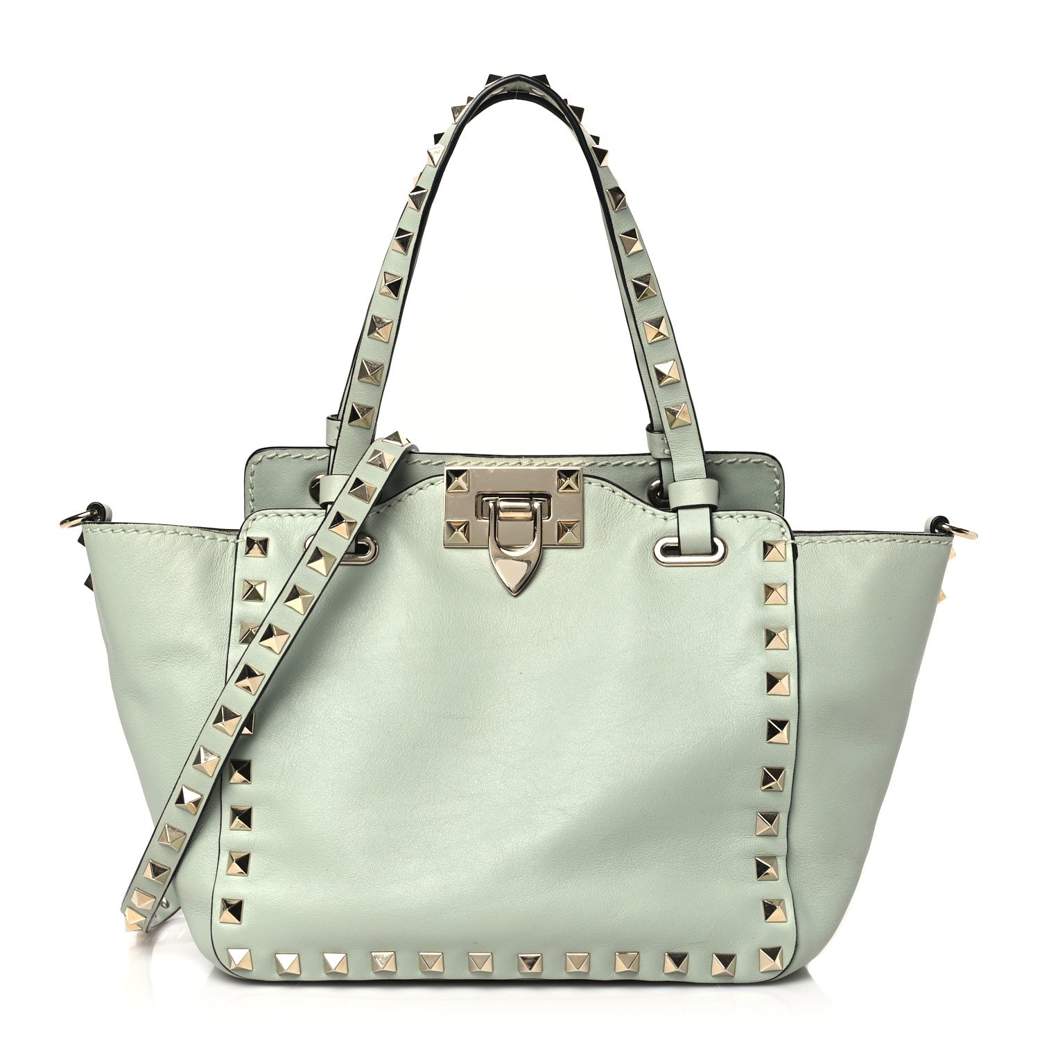 Valentino Garavani Vitello Mini Rockstud Tote Green Tea Sorbet 1 of 9
