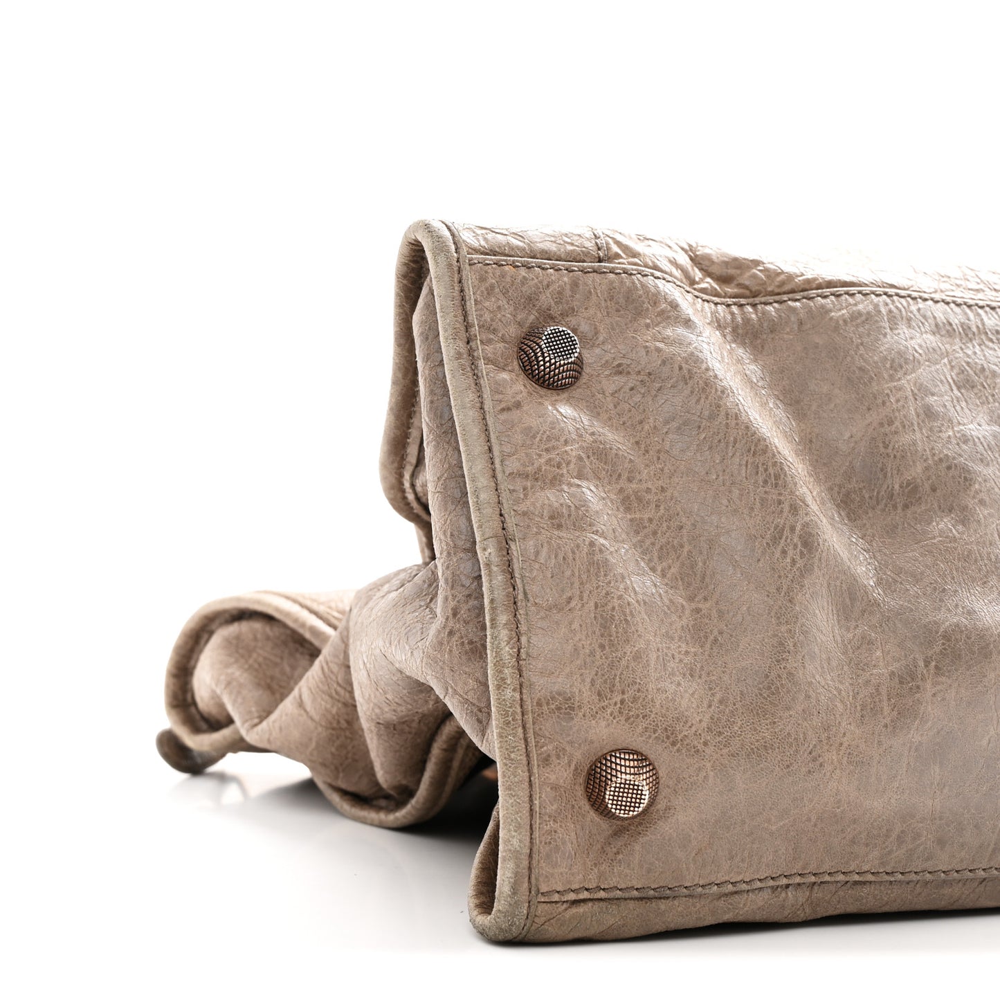 Agneau Giant 12 Rose Gold Hardware Work Gris Poivre