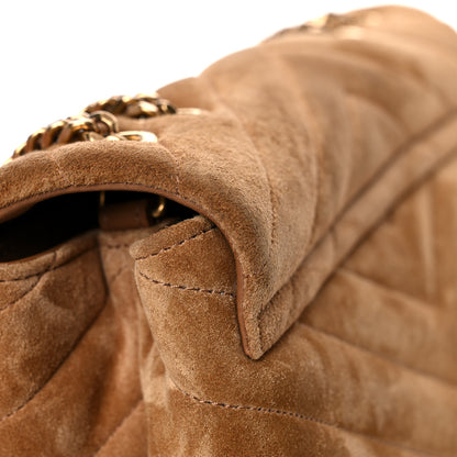 Saint Laurent Suede Y Quilted Monogram Medium Loulou Chain Satchel Cinnamon 20 of 27