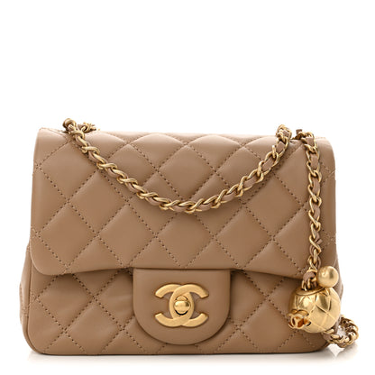 Chanel Lambskin Quilted Mini Pearl Crush Flap Dark Beige 1 of 11