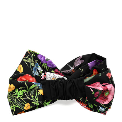 Gucci Silk Monogram Flora Print Headband M Black 3 of 5