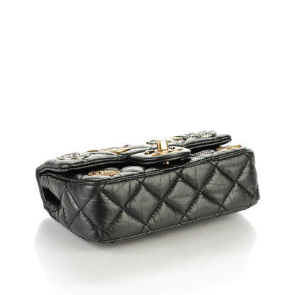 Chanel Aged Calfskin Quilted Extra Mini Medallion Flap Black 4 of 9