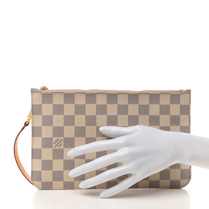 Louis Vuitton Damier Azur Neverfull MM GM Pochette Rose Ballerine 2 of 7