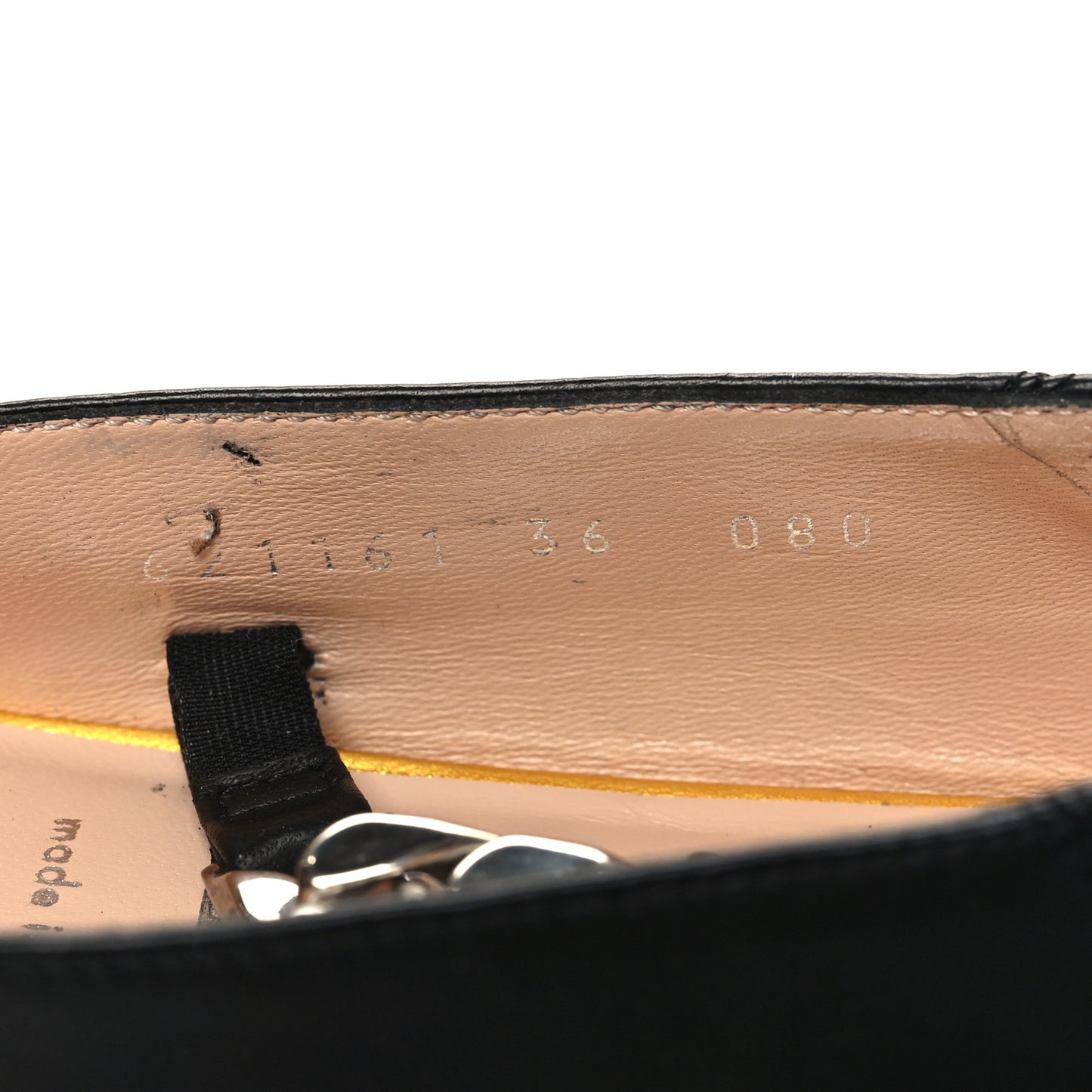 Nappa Lumiere Deva Horsebit Chain Embellished Flats 36 Black