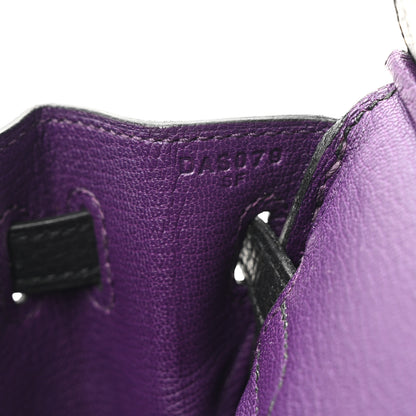 Hermes Togo Horseshoe Birkin 25 Black Anemone 7 of 11