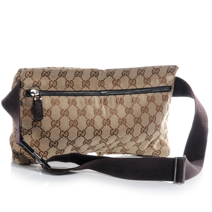 Gucci GG Monogram Web Double Pocket Belt Bag Dark Brown 3 of 10