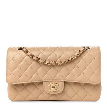 Chanel Caviar Quilted Medium Double Flap Beige 1 of 11