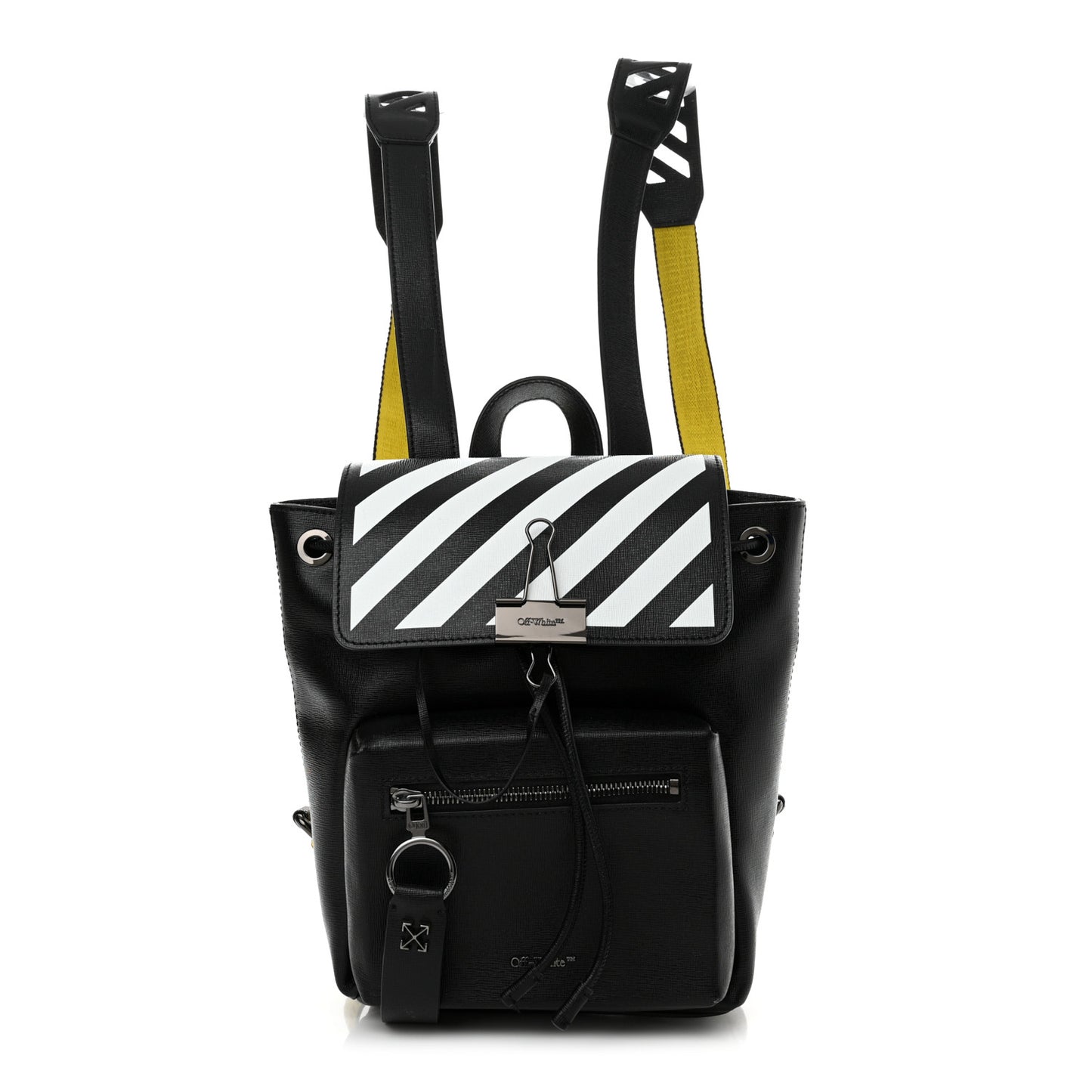 Saffiano Diag Backpack Black White
