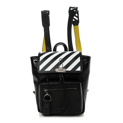 Off-White Saffiano Diag Backpack Black White 1 of 12