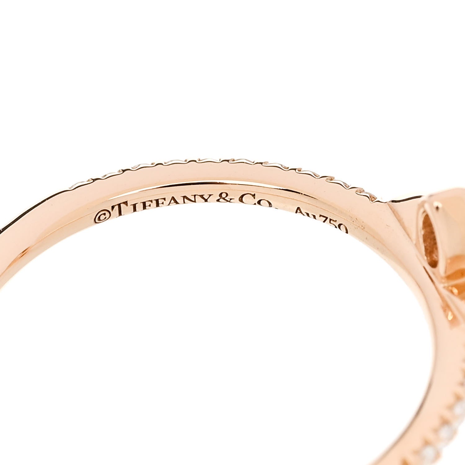 Tiffany 18K Rose Gold Diamond Fleur de Lis Ring 50 5.5 4 of 4