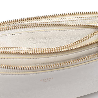Celine Lambskin Small Trio Crossbody Bag White 8 of 22