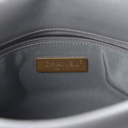 Chanel Goatskin Quilted Large 19 Flap Grey 5 of 9