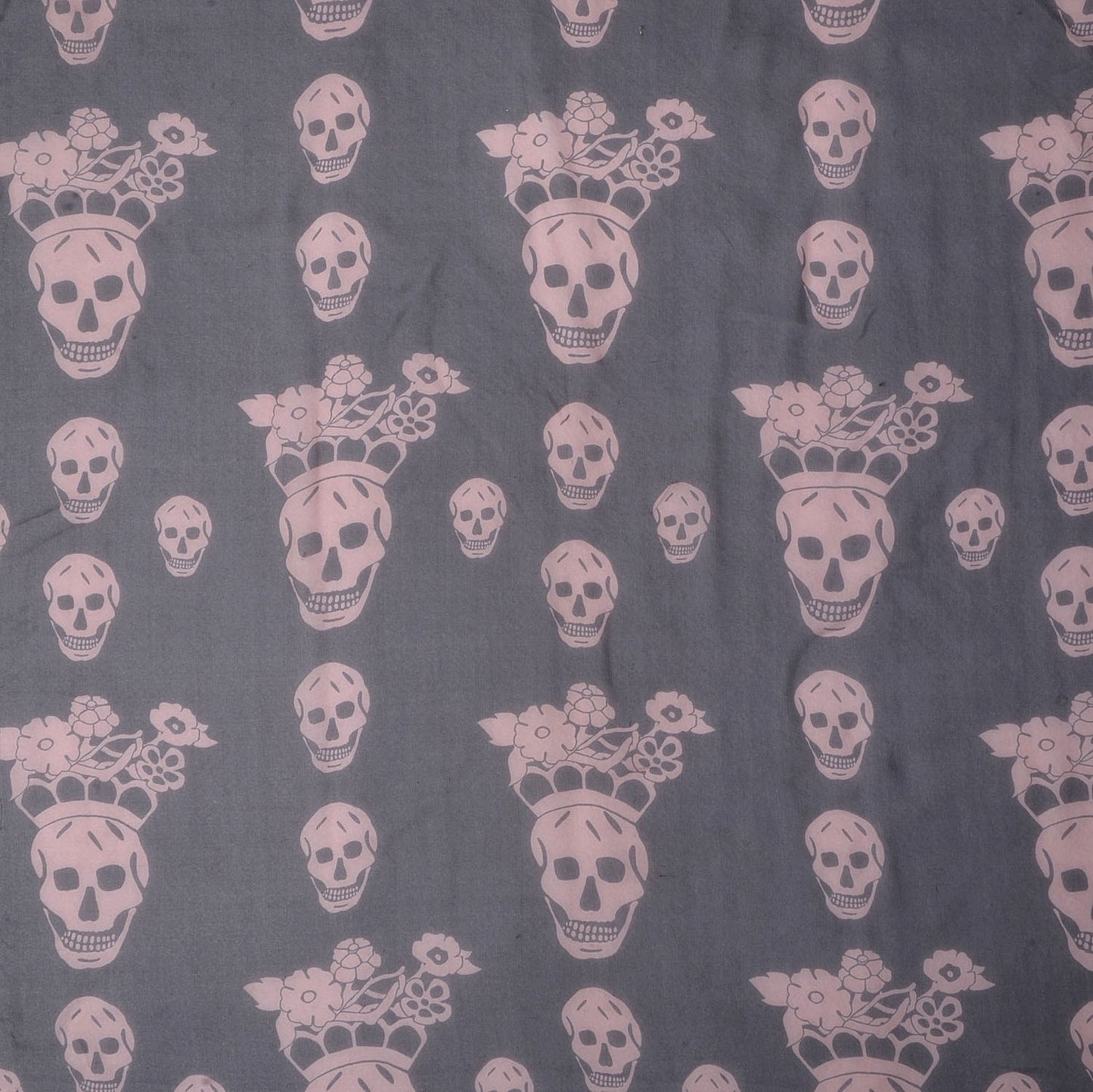 Silk Chiffon Geisha Skull Scarf Black