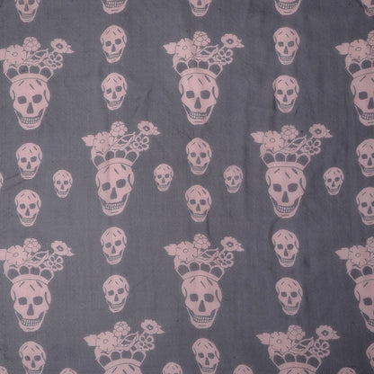 Alexander McQueen Silk Chiffon Geisha Skull Scarf Black 1 of 7