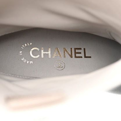 Chanel Calfskin CC Logo Mid Calf Boots 36.5 Grey Black 7 of 8