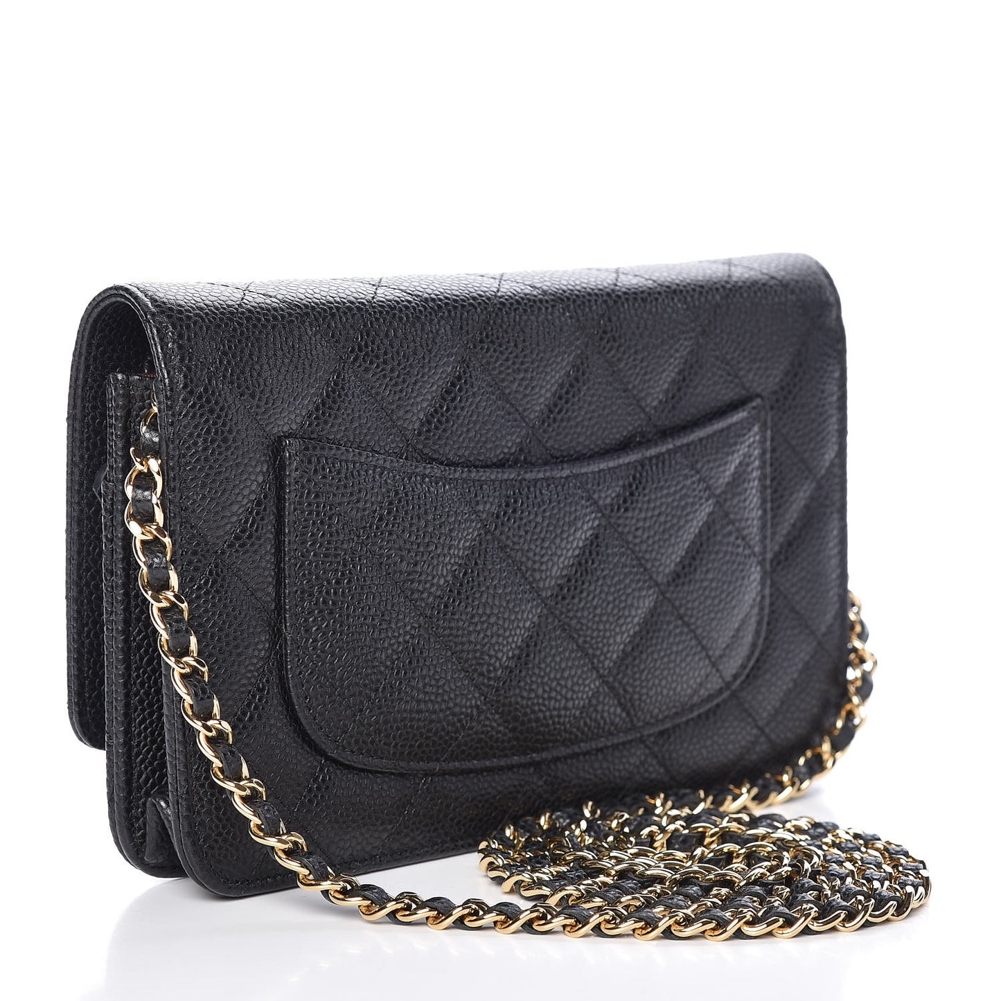 Caviar Quilted Wallet On Chain WOC Black
