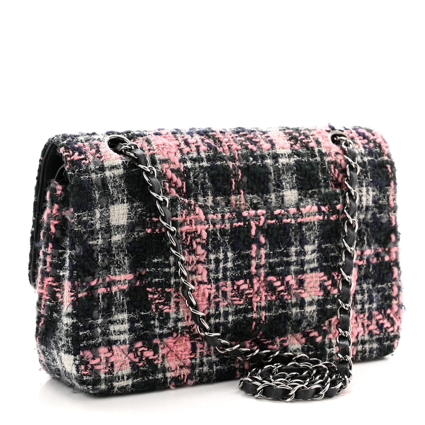 Tweed Quilted Medium Double Flap Multicolor