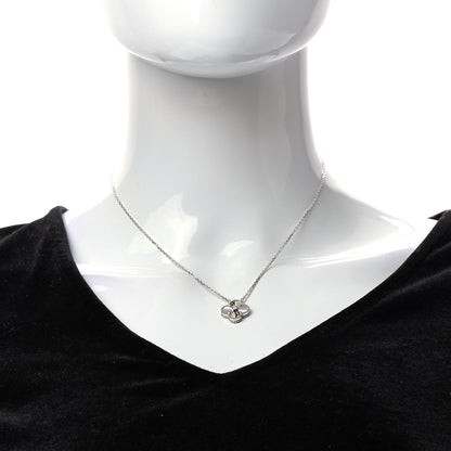 Van Cleef & Arpels 18K White Gold Diamond Guilloche Vintage Alhambra Pendant Necklace 2 of 7