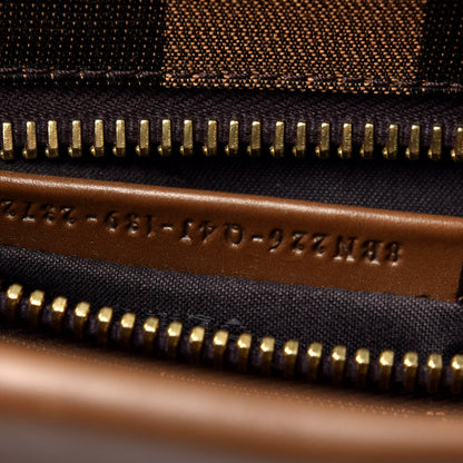Fendi Vitello Morgan Fabric Jacquard Pequin Medium Peekaboo Iconic Satchel Foresta Tobacco Black 8 of 10