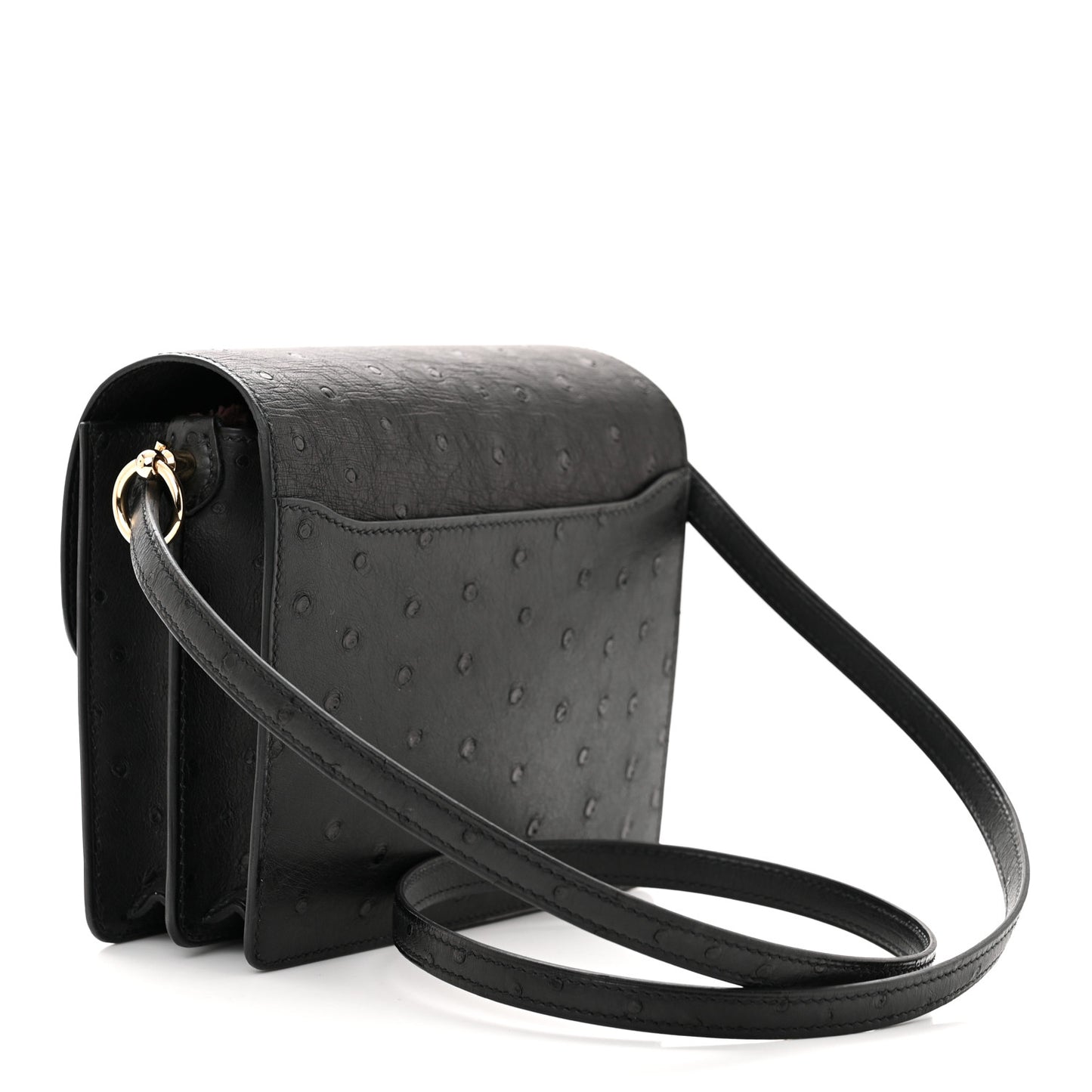 Ostrich Mini Sac Roulis Black