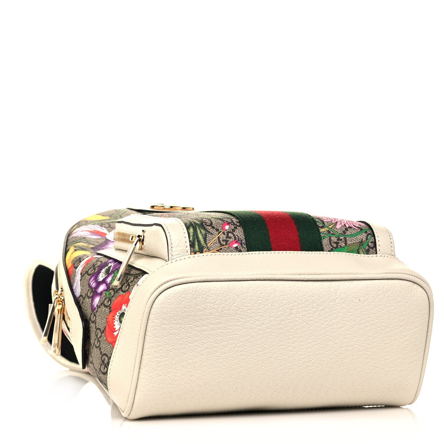 Gucci GG Supreme Monogram Flora Web Small Ophidia Day Backpack White 4 of 10
