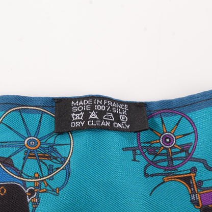 Hermes Silk Voitures Nouvelles Twilly Bleu Roy Canard Black 6 of 6