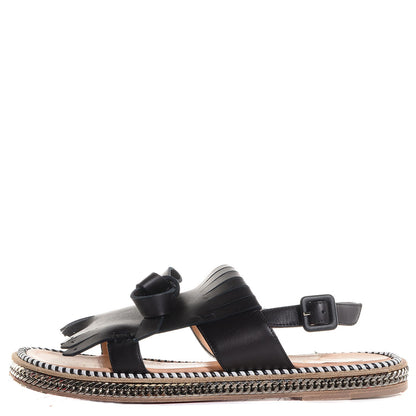 Christian Louboutin Leather Costa Nada Flat Sandals 39 Black 1 of 5