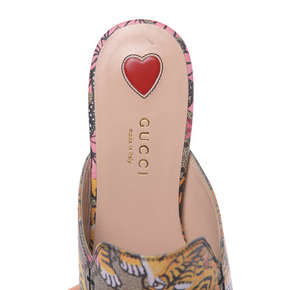 Gucci GG Supreme Monogram Bengal Womens Princetown Slippers 36 Beige Crop Pink 6 of 9