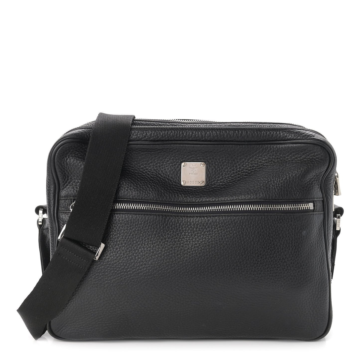 Grained Calfskin Medium Shoulder Bag Black