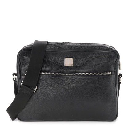 MCM Grained Calfskin Medium Shoulder Bag Black 1 of 14