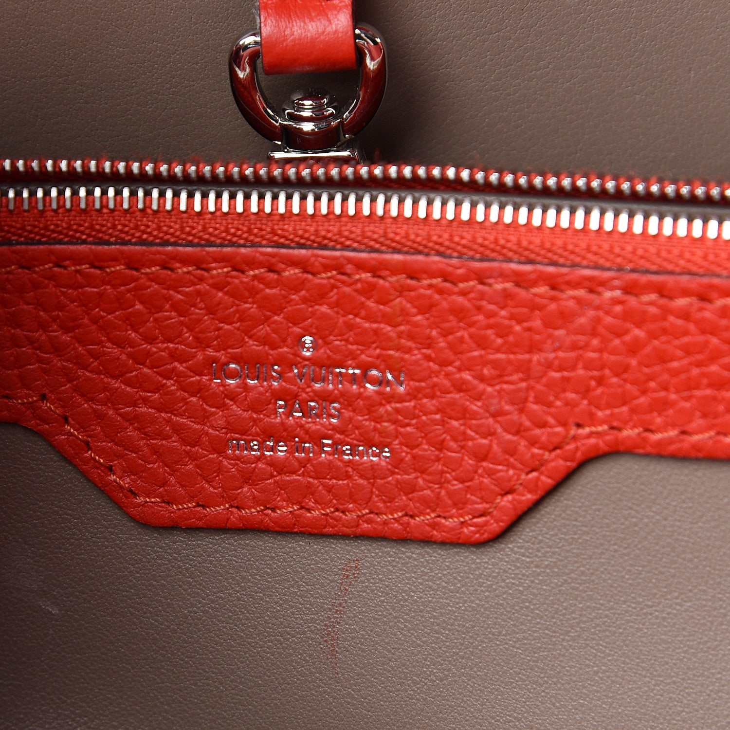 Louis Vuitton Taurillon Capucines MM Rubis 6 of 20