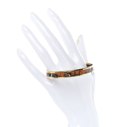 Hermes Enamel Printed Wheels Of Carriage Caleche Narrow Bracelet 65 2 of 6