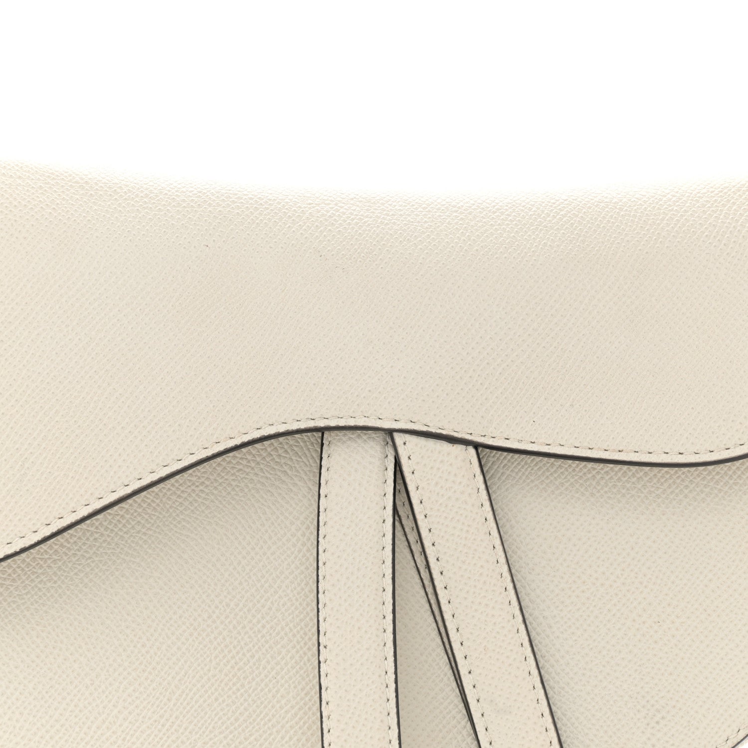 Christian Dior Grained Calfskin Saddle Bag White 8 of 14