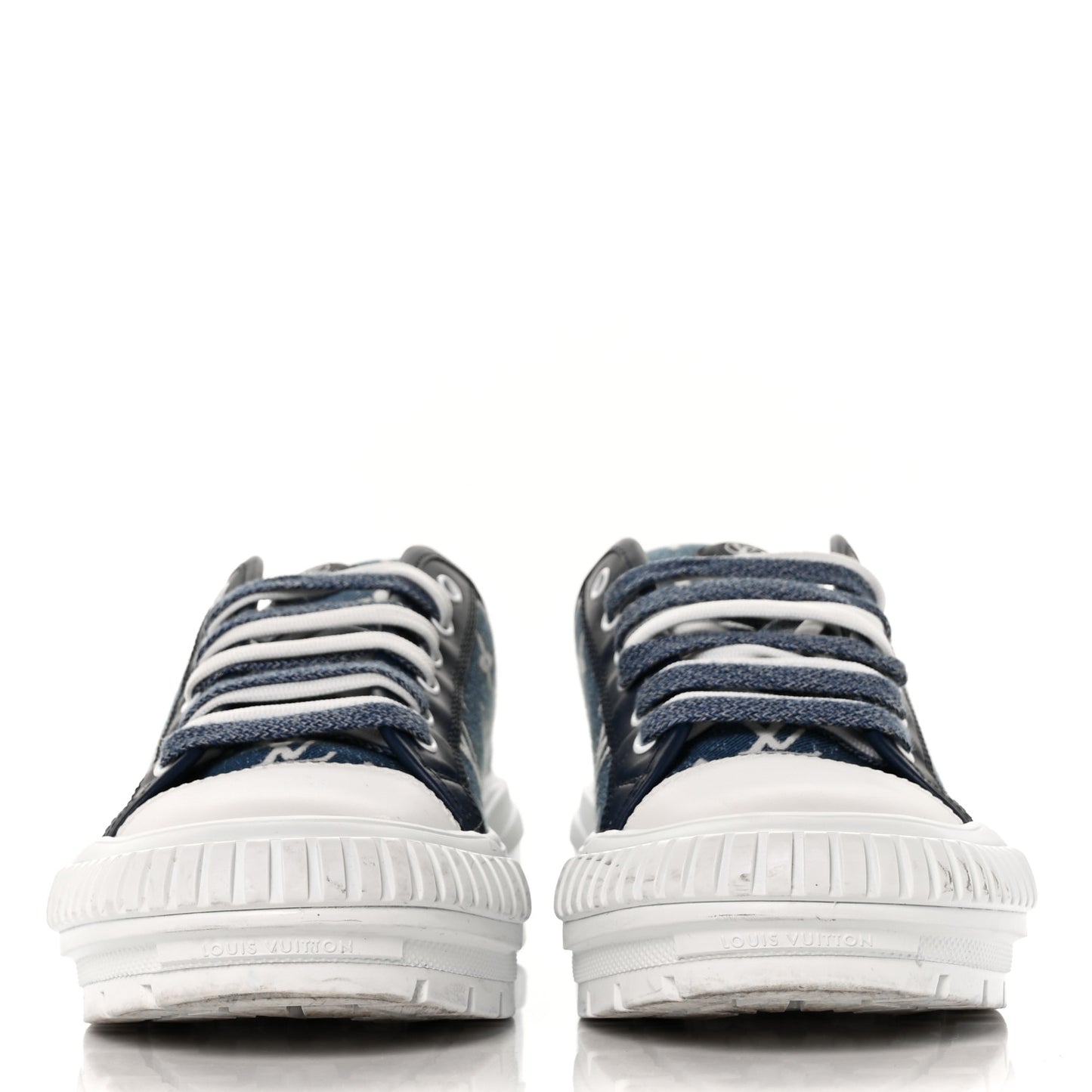 Denim Monogram Squad Sneakers 42 Marine