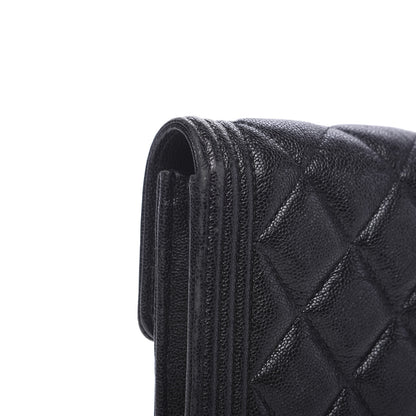 Chanel Caviar Quilted Boy Flap Wallet Black 9 of 13