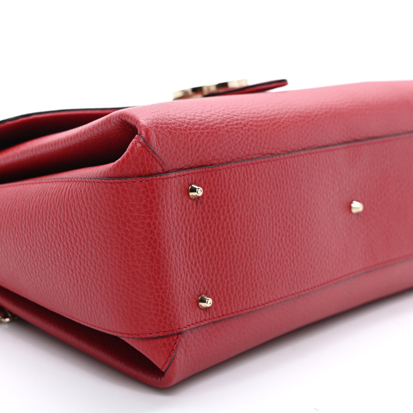 Dollar Calfskin Medium Interlocking G Top Handle Shoulder Bag Red