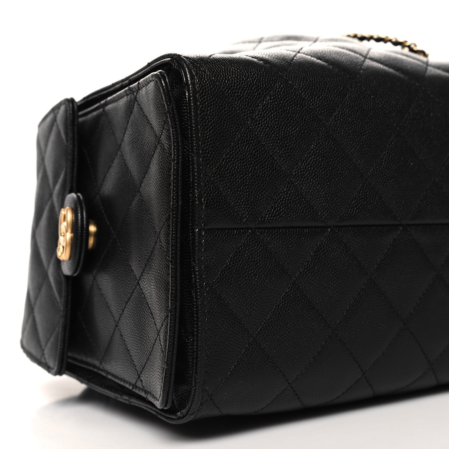 Caviar Quilted Medium Chanel 25 Handbag Black