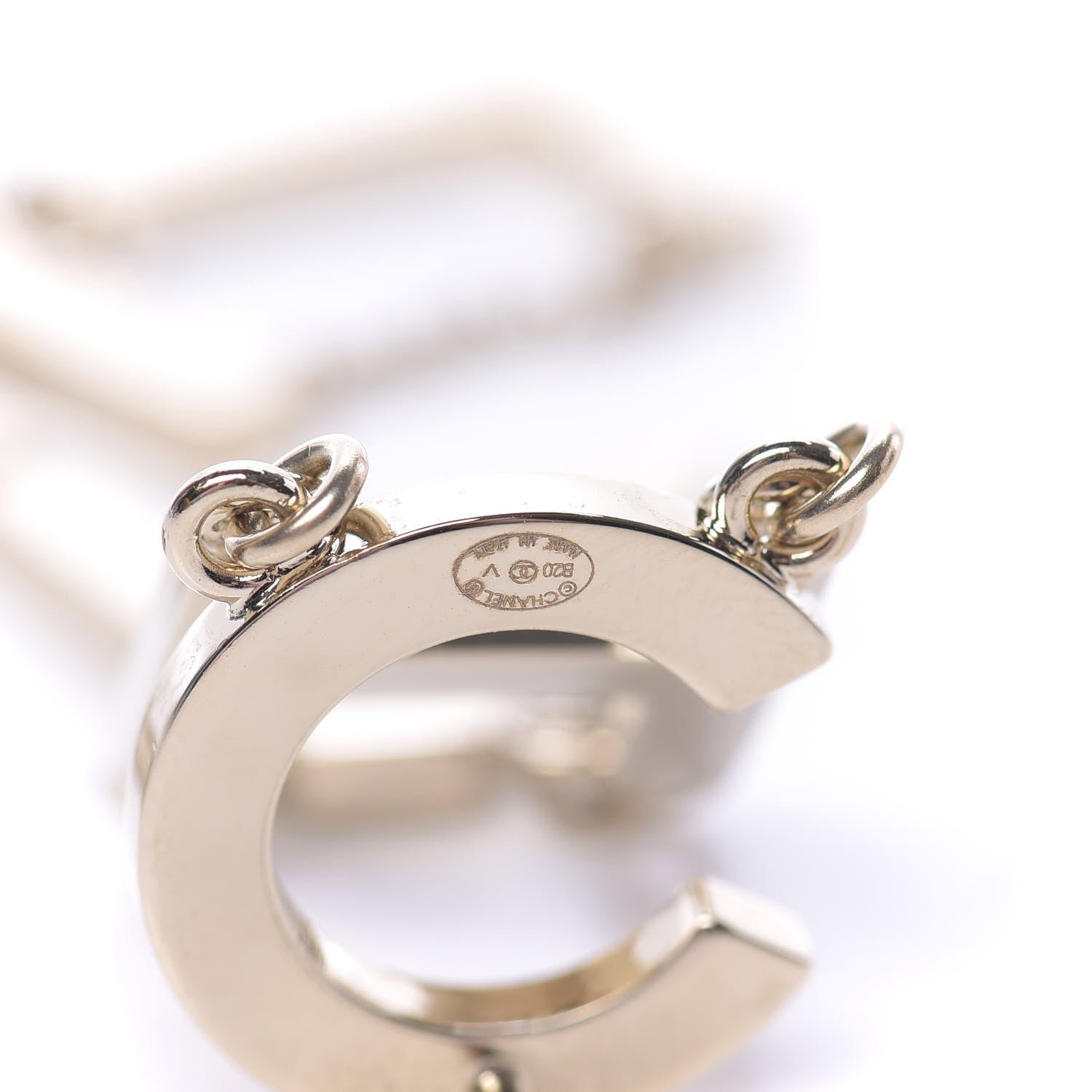Chanel Metal Cha-Nel Logo Drop Earrings Gold 4 of 5