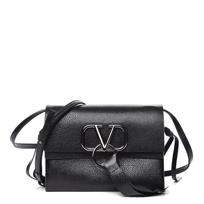 Valentino Garavani Smooth Calfskin Small VRing Crossbody Bag Black 1 of 10
