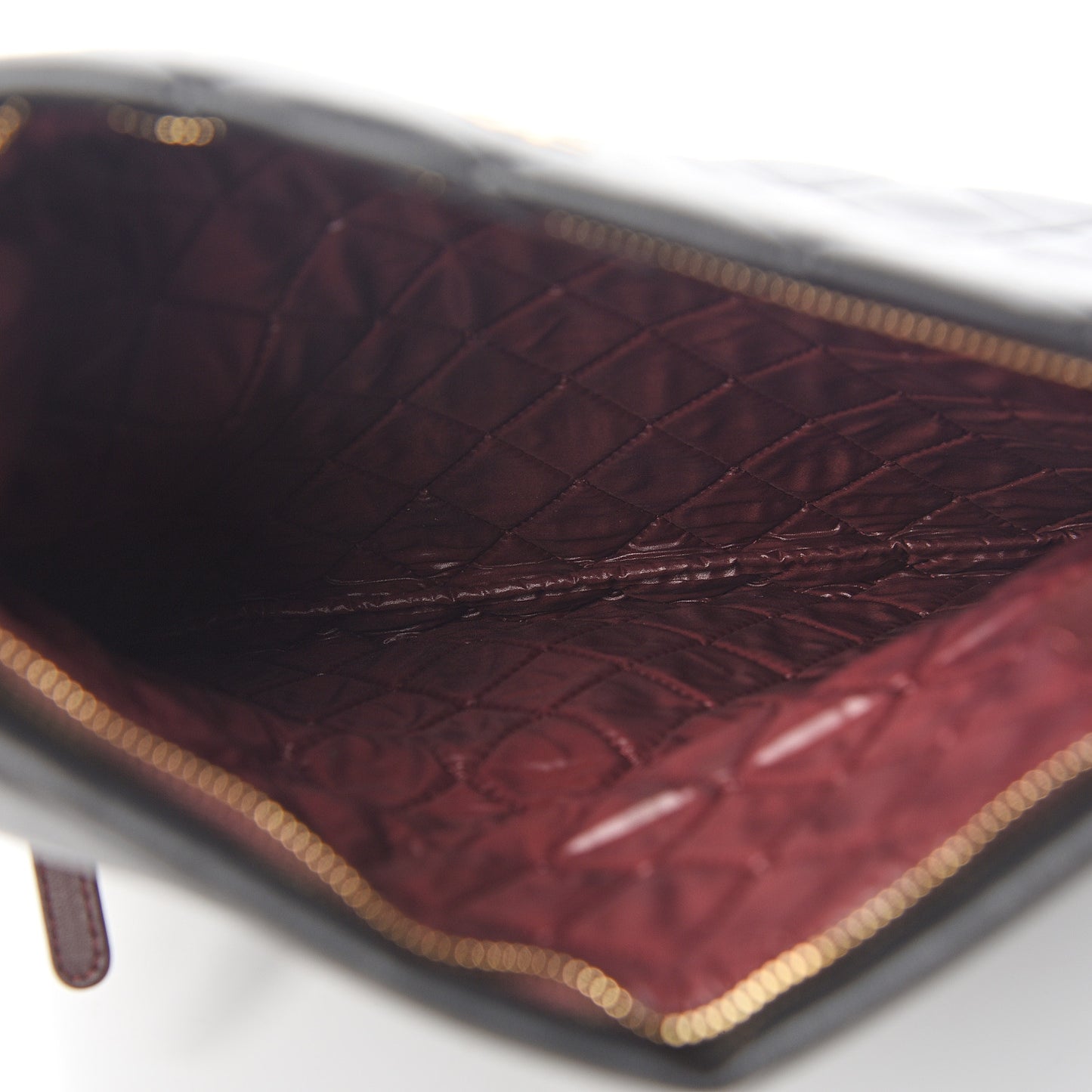 Lambskin Quilted CC Beauty Clutch Black