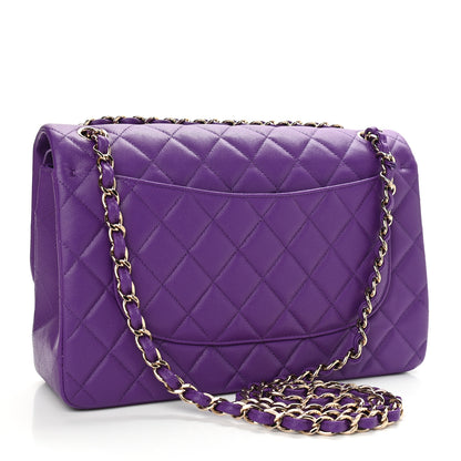 Chanel Caviar Quilted Jumbo Double Flap Dark Purple 3 of 11