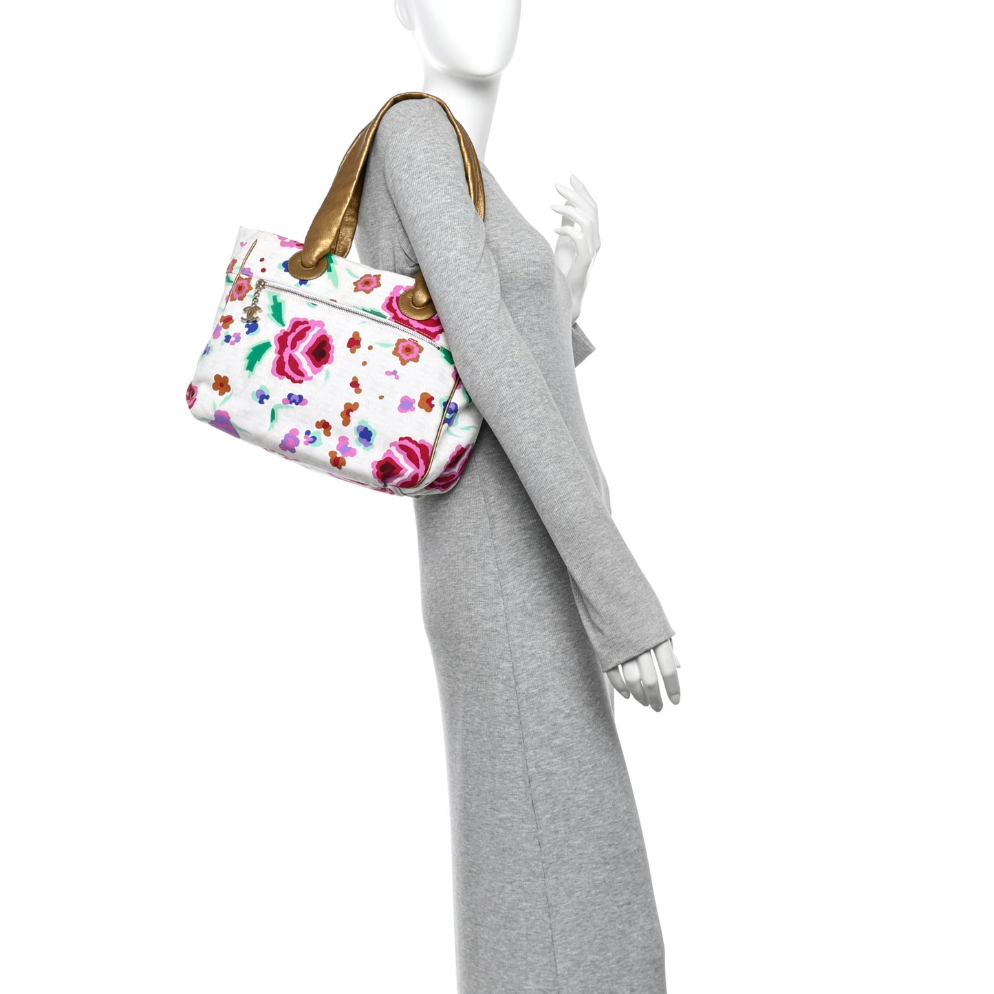 Canvas Floral Print Tote Multicolor