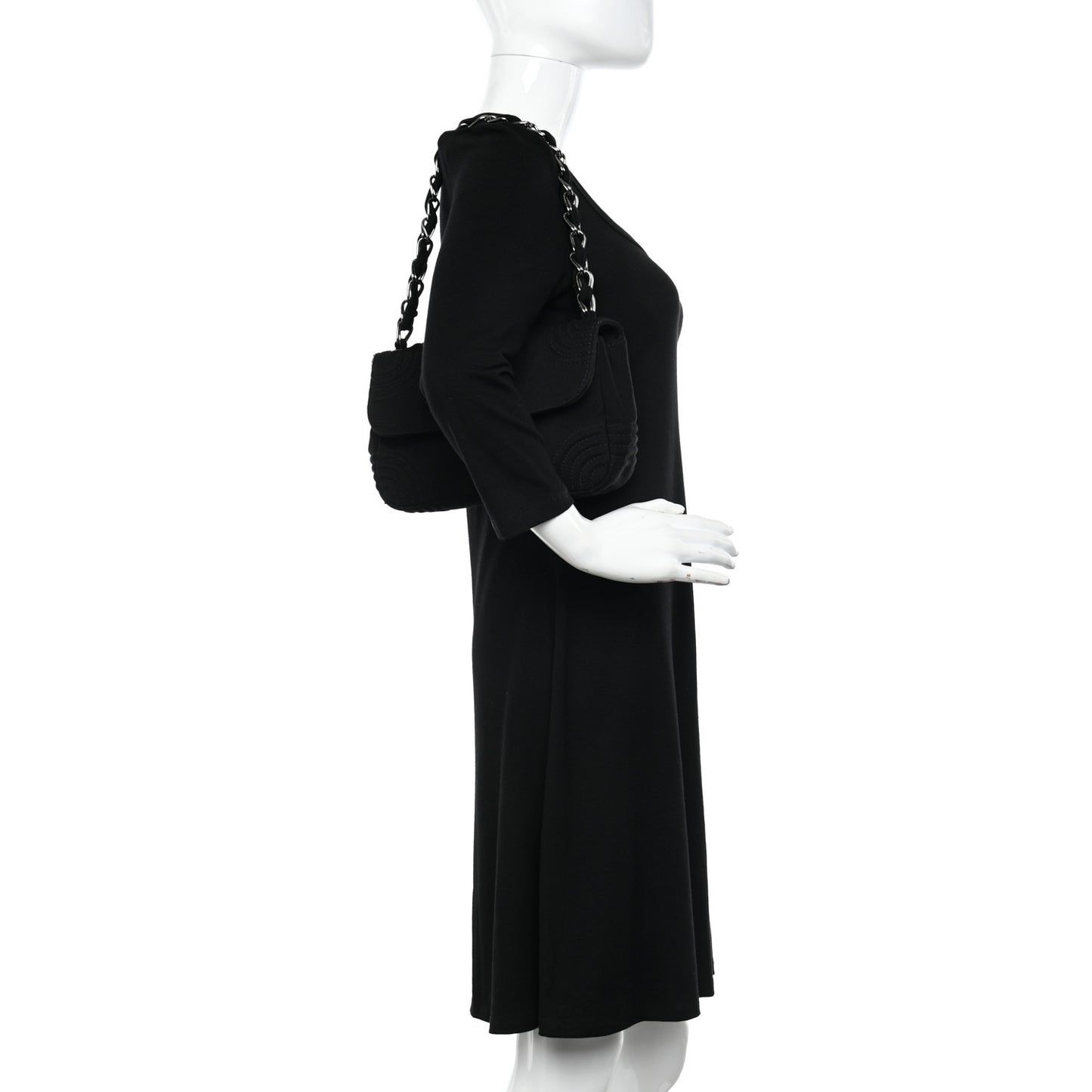 Jersey Quilted Single Flap Black