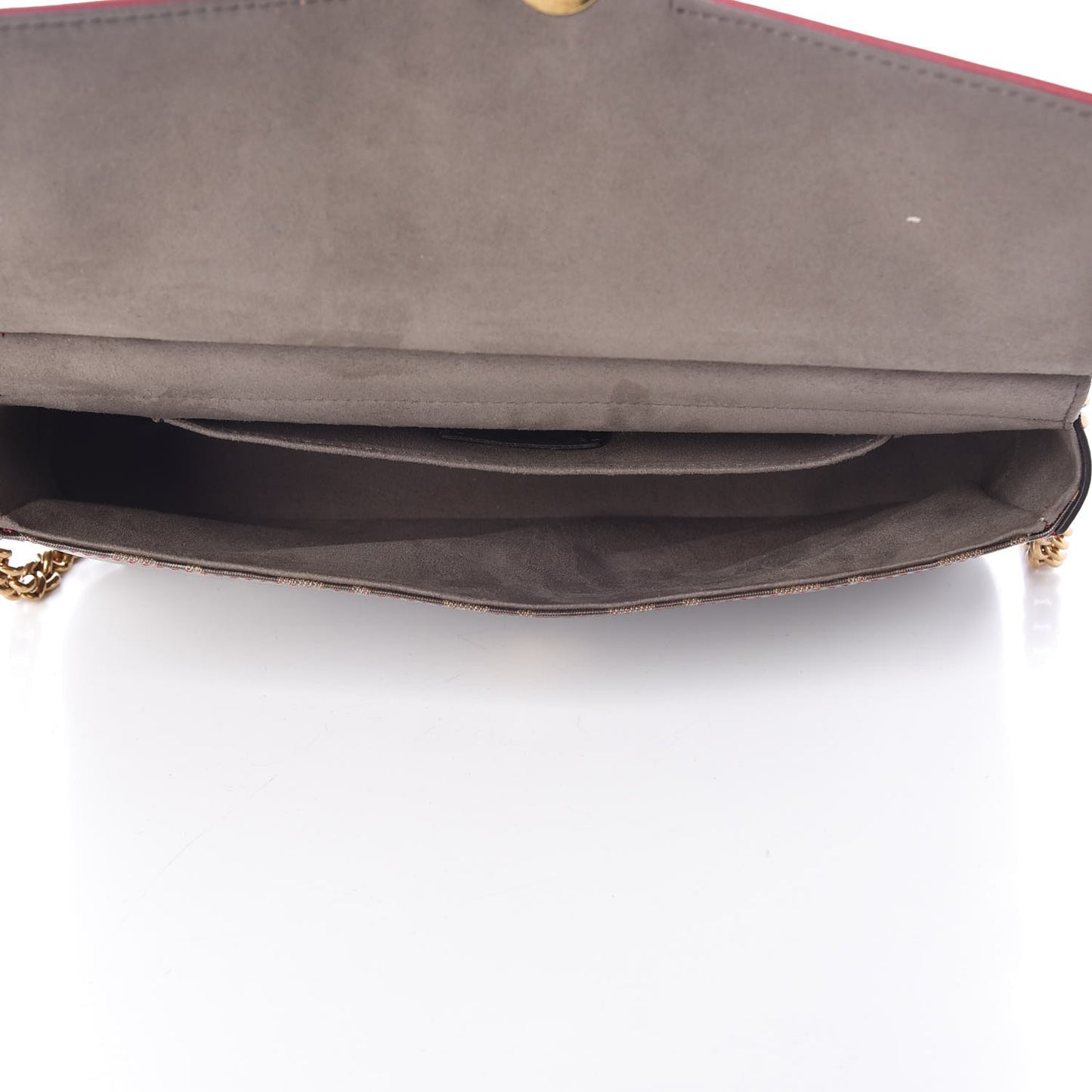 Vitello Grace Glazed Fabric FF 1974 Double F Shoulder Bag Fragola Mogano Panna