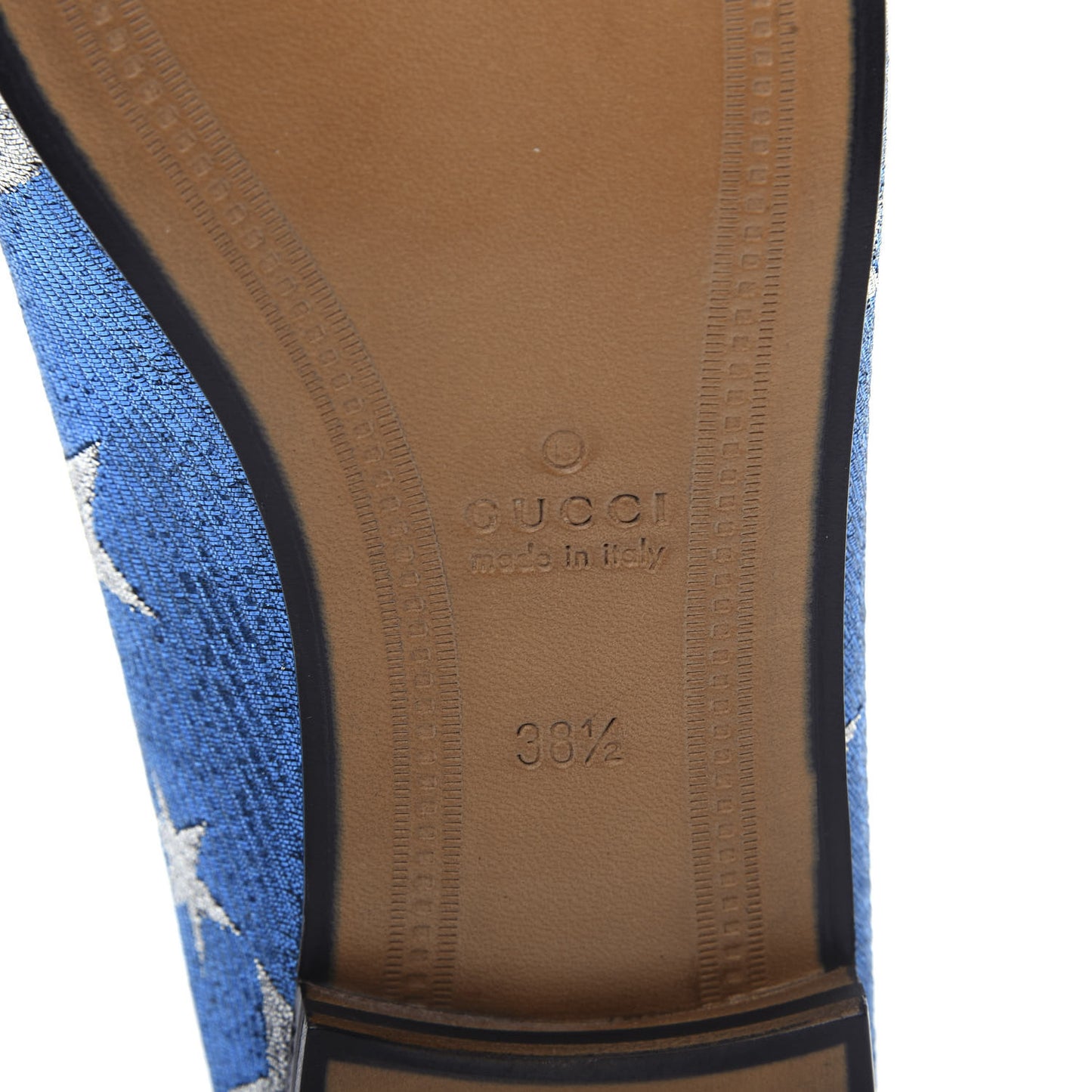 Lurex Calfskin Starry Sky Womens Jordaan Loafers 38.5 Bluette Silver