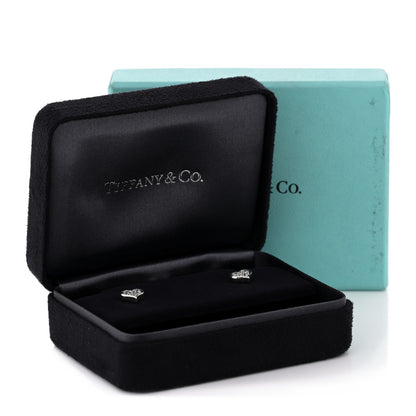 Tiffany Platinum Diamond Heart Stud Earrings 5 of 5