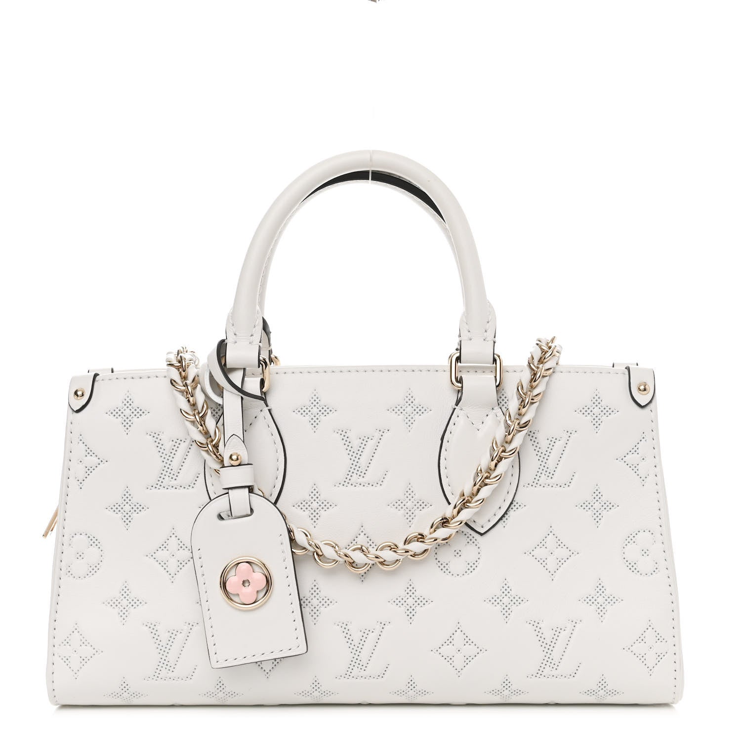 Louis Vuitton Calfskin Embossed Monogram OnTheGo East West White 1 of 11