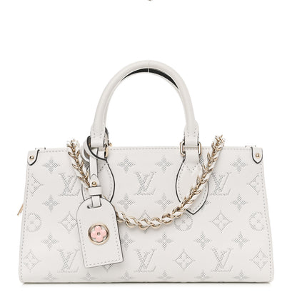 Louis Vuitton Calfskin Embossed Monogram OnTheGo East West White 1 of 11